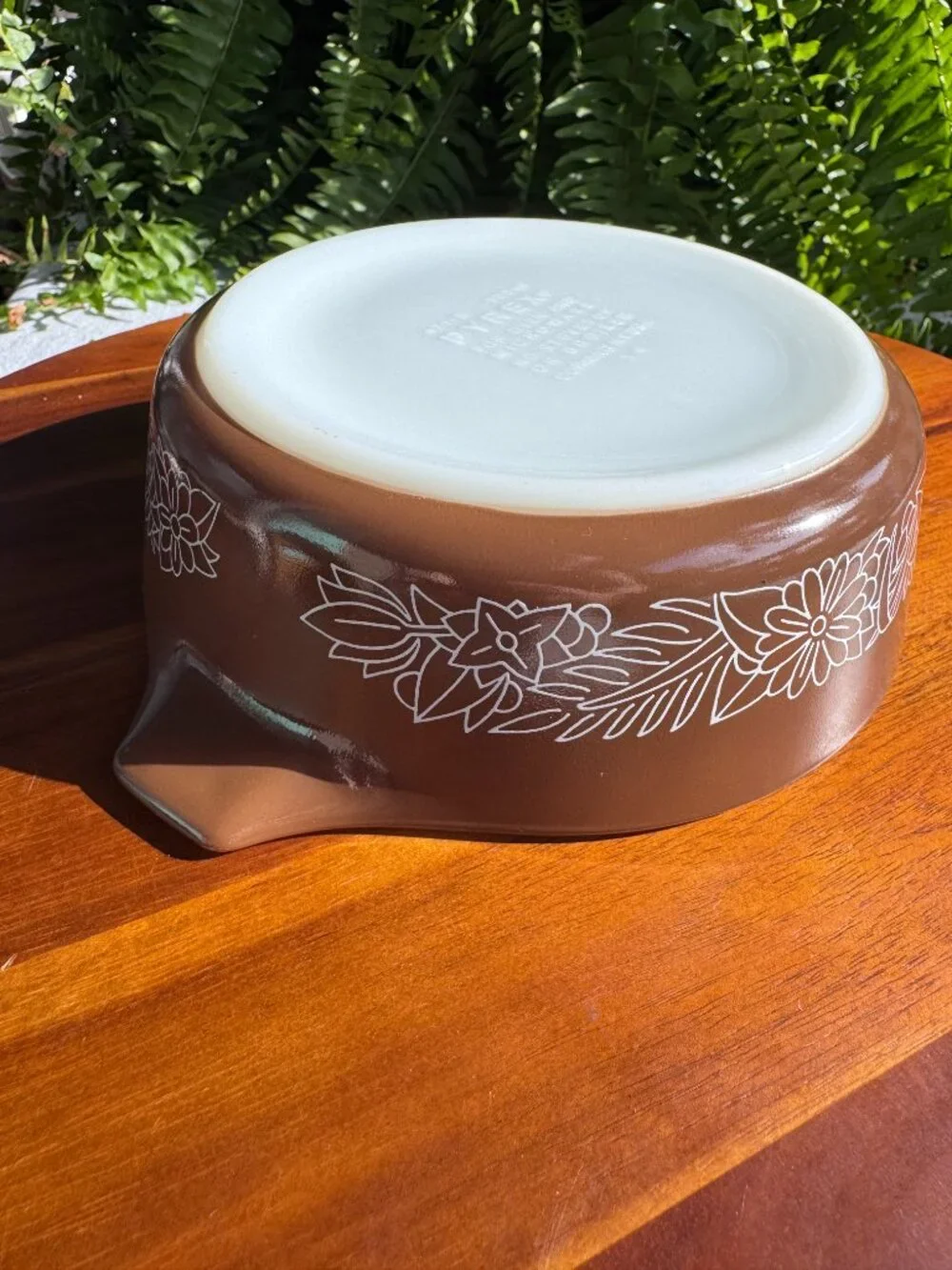 Pyrex Woodland Brown Casserole Dish – Vintage Floral Bakeware